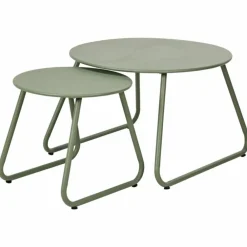 Zestaw 2 stolików metalowych zielonych Loft Duo * HowHomely