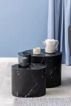 Zestaw 2 stolików Mice imitacja czarnego marmuru * Actona Discount