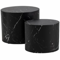 Zestaw 2 stolików Mice imitacja czarnego marmuru * Actona Discount