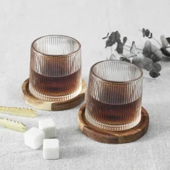 Zestaw 2 szklanek do whisky DUO akacja * HowHomely Sale