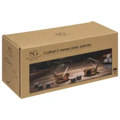 Zestaw 2 szklanek do whisky z kostkami * Secret de Gourmet