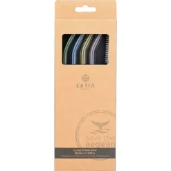 Zestaw 4 szklanych słomek Colorful * Estia