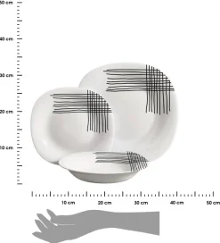 Zestaw talerzy obiadowych biały 18 szt 28/23/21,5 cm * VIVALTO