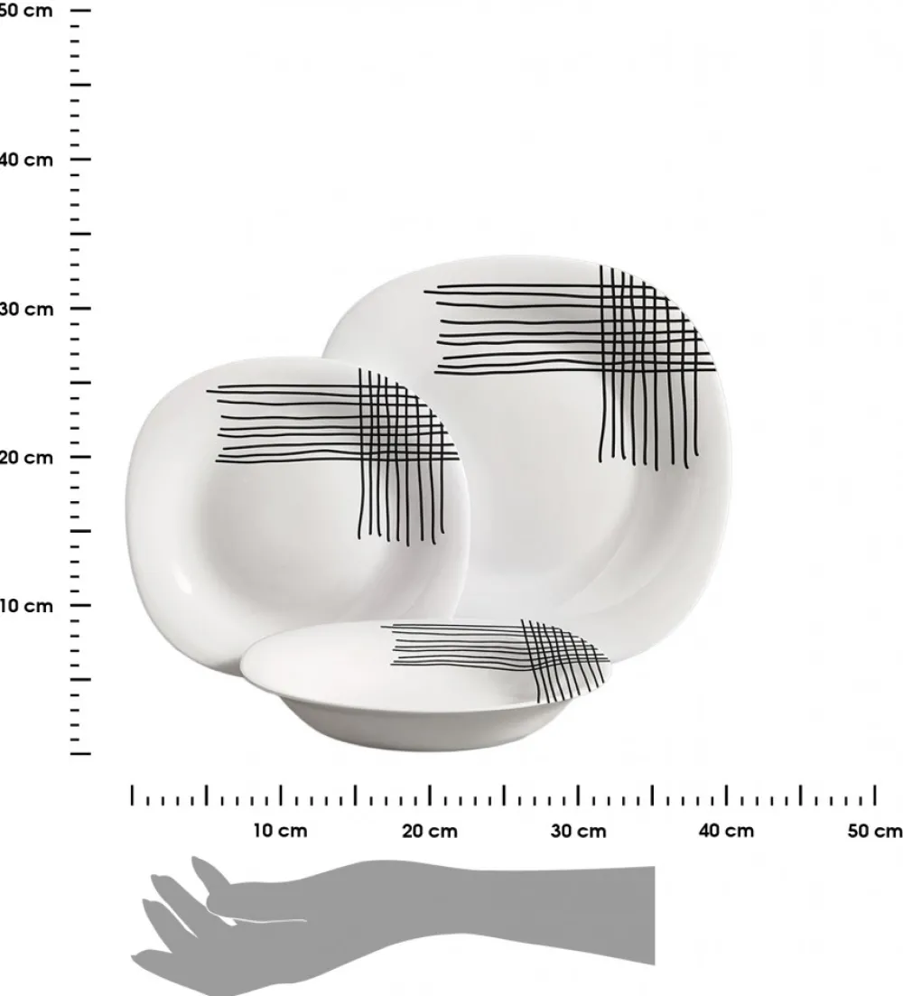 Zestaw talerzy obiadowych biały 18 szt 28/23/21,5 cm * VIVALTO