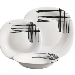 Zestaw talerzy obiadowych biały 18 szt 28/23/21,5 cm * VIVALTO