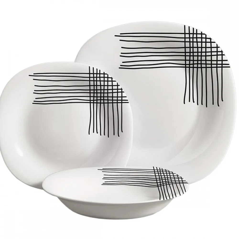 Zestaw talerzy obiadowych biały 18 szt 28/23/21,5 cm * VIVALTO