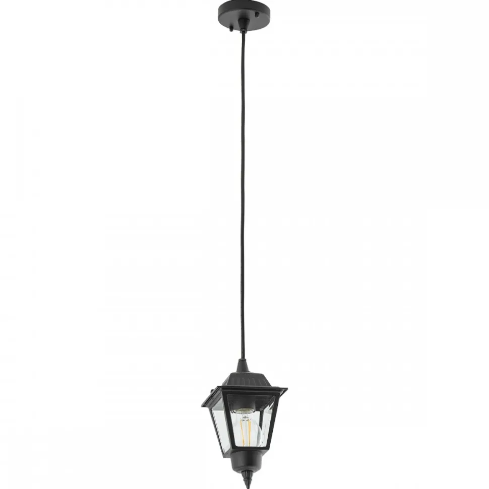 Zewnętrzna Lampa Wisząca ANA Czarny Szklany Klosz 1xE27 13cm IP44