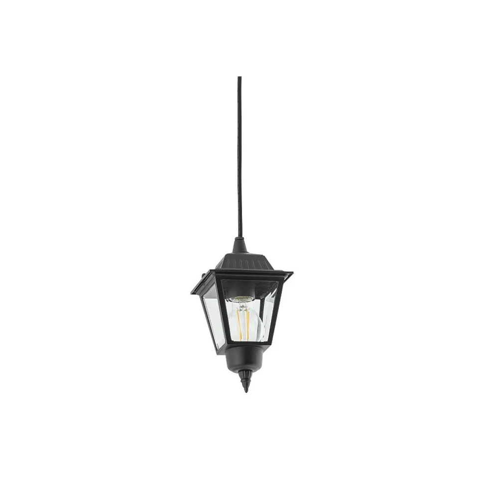 Zewnętrzna Lampa Wisząca ANA Czarny Szklany Klosz 1xE27 13cm IP44