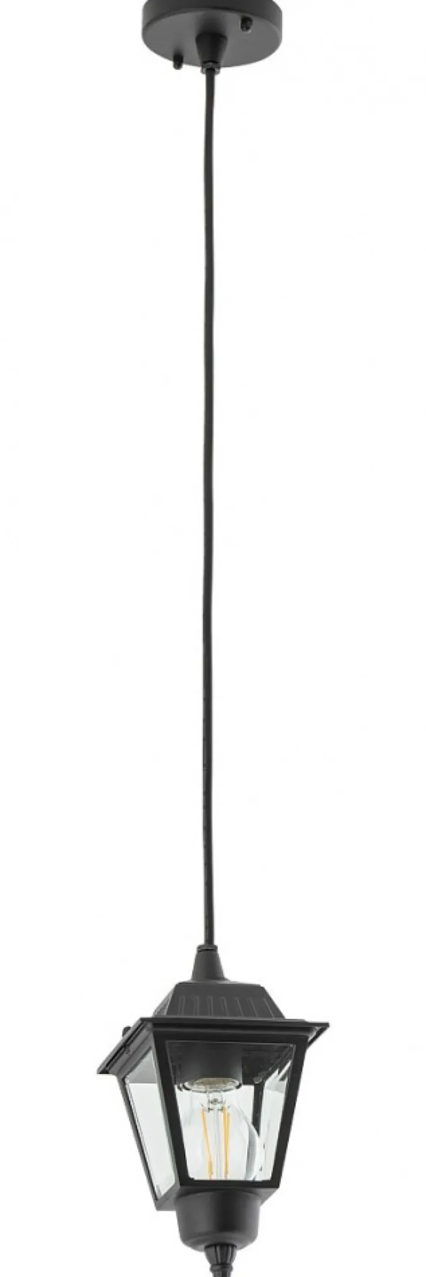 Zewnętrzna Lampa Wisząca ANA Czarny Szklany Klosz 1xE27 13cm IP44