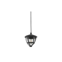 Zewnętrzna Lampa Wisząca AMELIA Czarny Szklany Klosz 1xE27 17,5cm IP44 * Nowodvorski