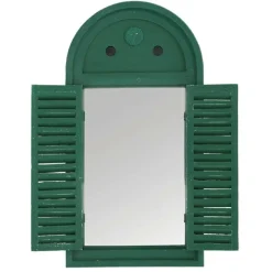 Zielone lustro z okiennicami 75 cm
