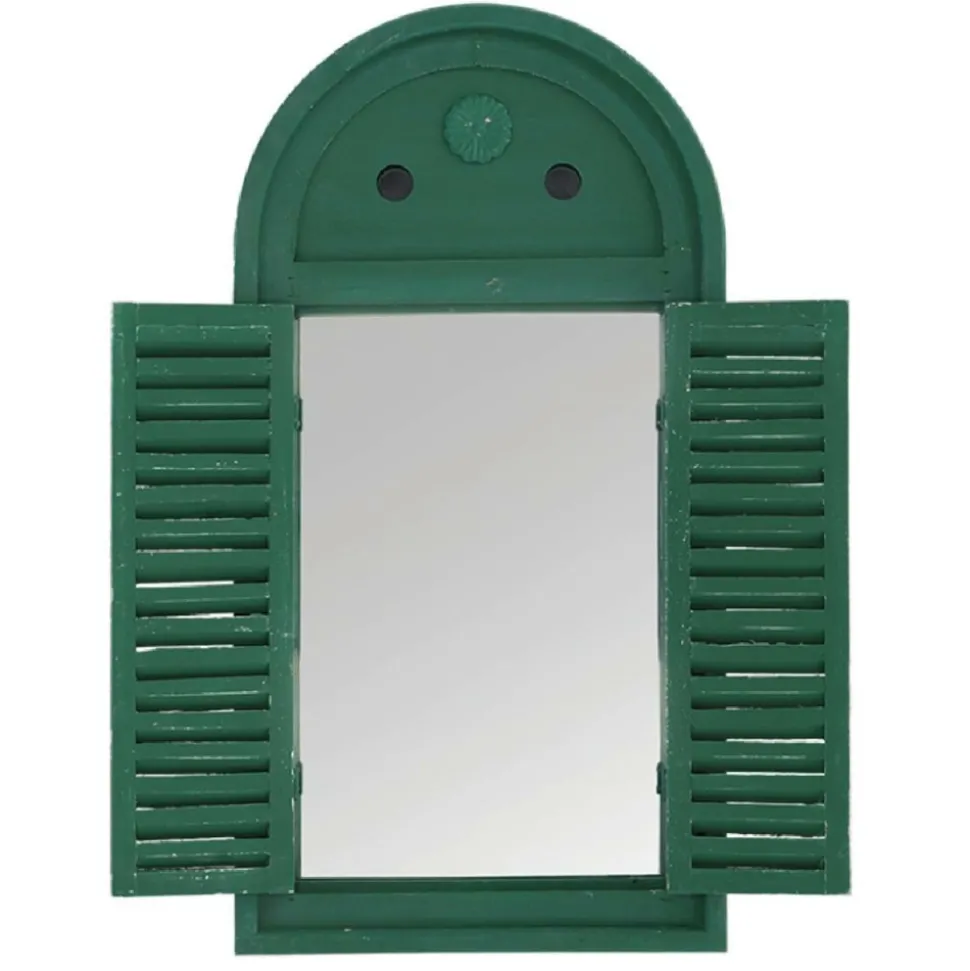 Zielone lustro z okiennicami 75 cm