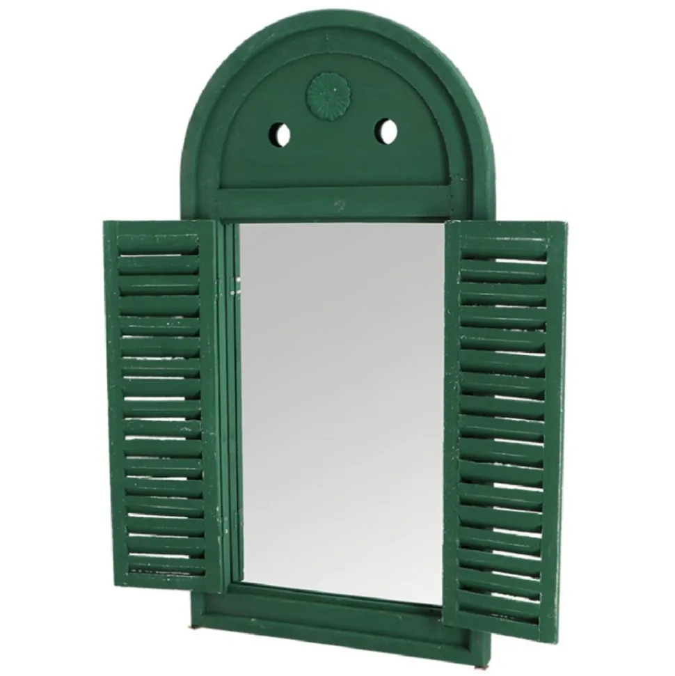 Zielone lustro z okiennicami 75 cm
