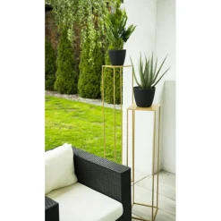 Złoty nowoczesny kwietnik stojący 130 cm LOFT * HowHomely Discount